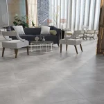 سرامیک پرسلان طرح ستین خاکستری 100x100 مات
